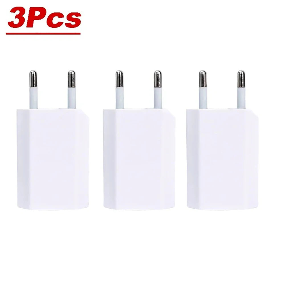 1-5Pcs Mini Universal 5V 1A EU Plug USB Wall Charger Portable Travel USB Power Adapter Charger For Phone Samsung Xiaomi Huawei