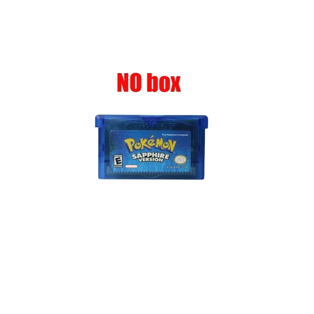 2025 New Pok é mon Series Jade Red Leafgreen Ruby Sapphire 5th Edition GBA Game Box, 32-bit Video Game Cartridge, No Manual