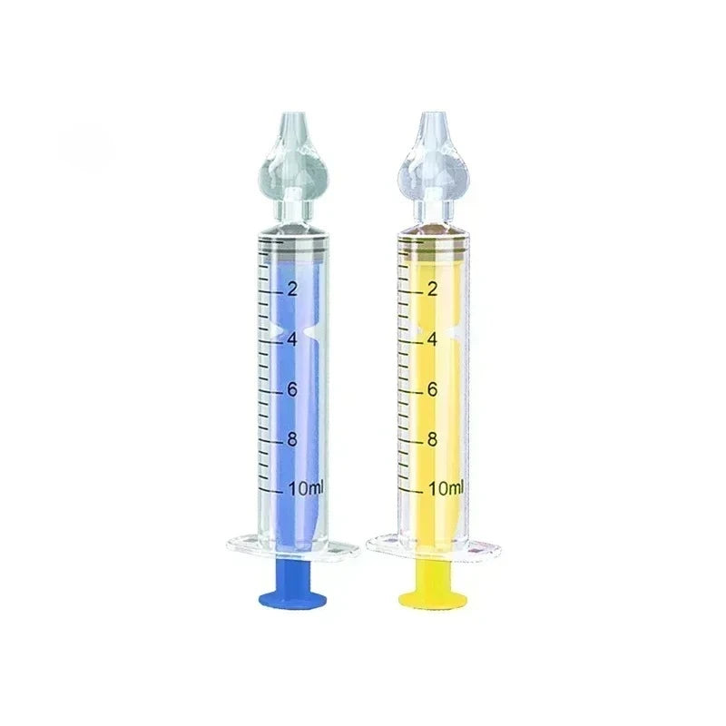 10ml Baby Nose Cleaner with Silicone Nasal Suction Tips Syringe Nasal Irrigator Portable Needle Tube Nasal Washer for Infants