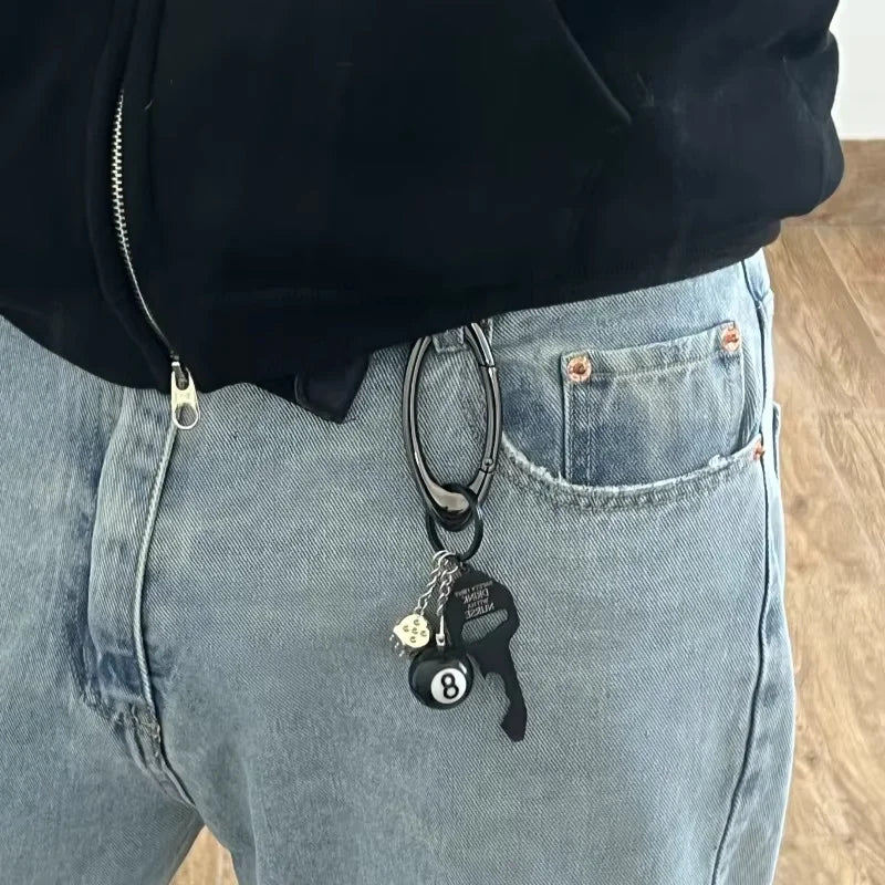 New Star Essential Icon Carabiner Keychain Blackout Women Men High Quality Oval Solid Belt Buckle Unisex Couple Sliver Key Ring