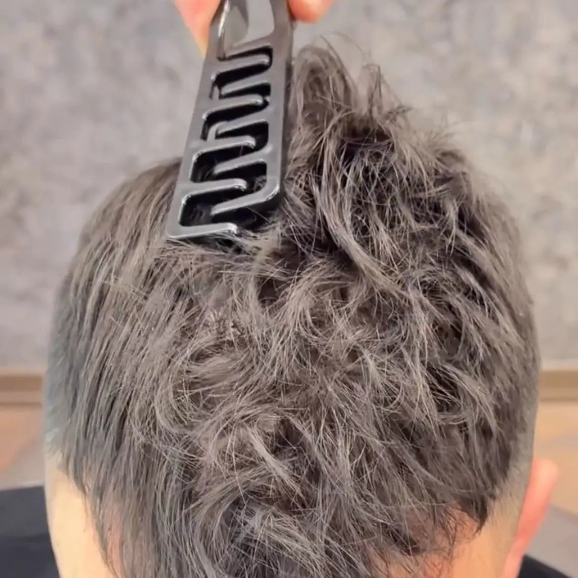 Men's Textured Styling Comb Z Shape Hair Root Lift Volumizing Comb for Fluffy Hairstyle,Seam Covering Bangs Hairdressing Tool
