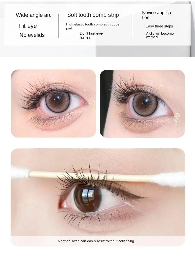 Portable Wide-Angle Eyelash Curler with Built-in Comb - for All Eye Shapes | Beginner-Friendly & Battery-Free (Travel Must-Have)