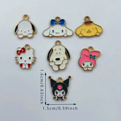 10/14PCS cartoon cute little animal DIY handmade jewelry accessories alloy drip pendant earrings earrings jewelry