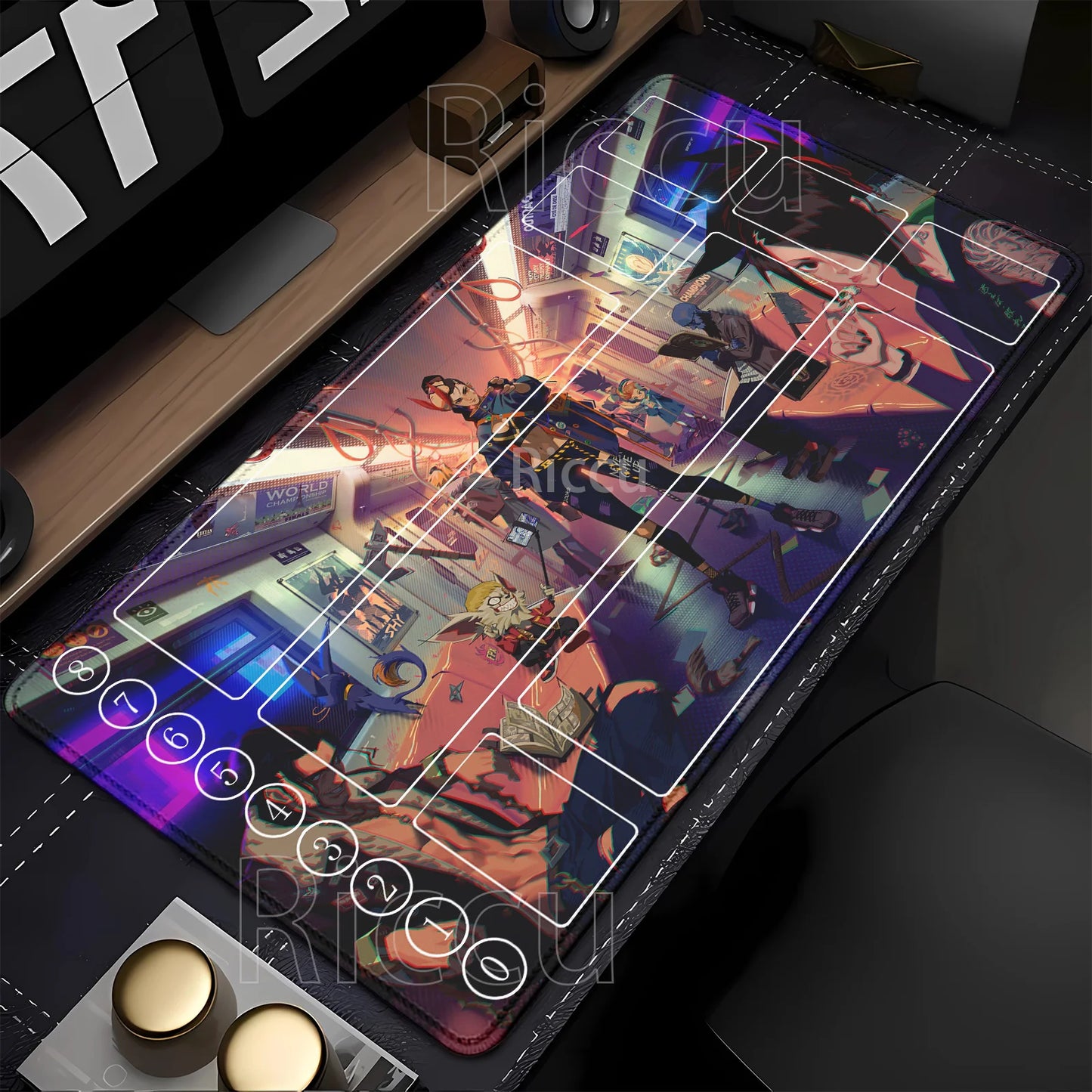 Riftbound LTCG Card playmat League of Mouse Pad Legends Jinx Series LOL 600x350mm overlock Board Game HD Printing XXL Desk Mat