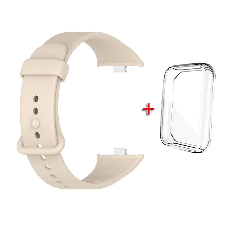 Soft Silicone Strap and One-piece Full Protective Case for Xiaomi Mi Band 9 Pro Strap Smart Band