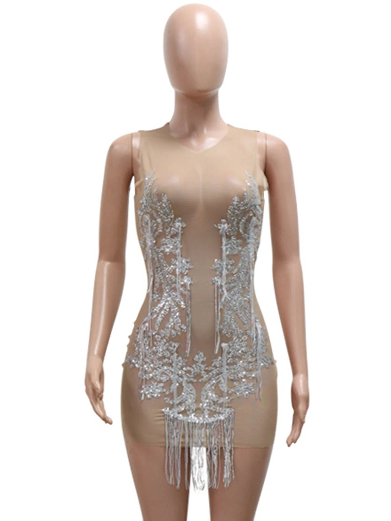 Sexy see through mesh mini sequin summer dress women elegant  bodycon club birthday party dresses short evening dresses vestidos
