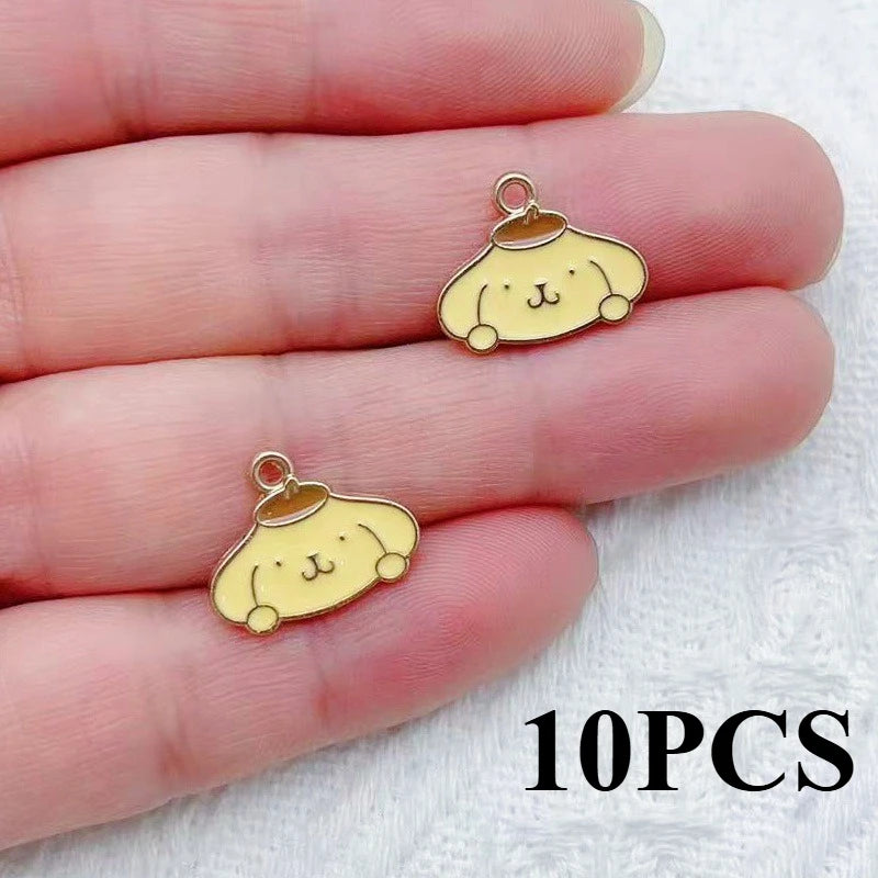 10/14PCS cartoon cute little animal DIY handmade jewelry accessories alloy drip pendant earrings earrings jewelry