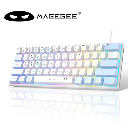 MageGee Mini 60% Gaming Keyboard, RGB Backlit 61 Key Ultra-Compact Keyboard, TS91 Ergonomic Waterproof Mechanical Feeling Office