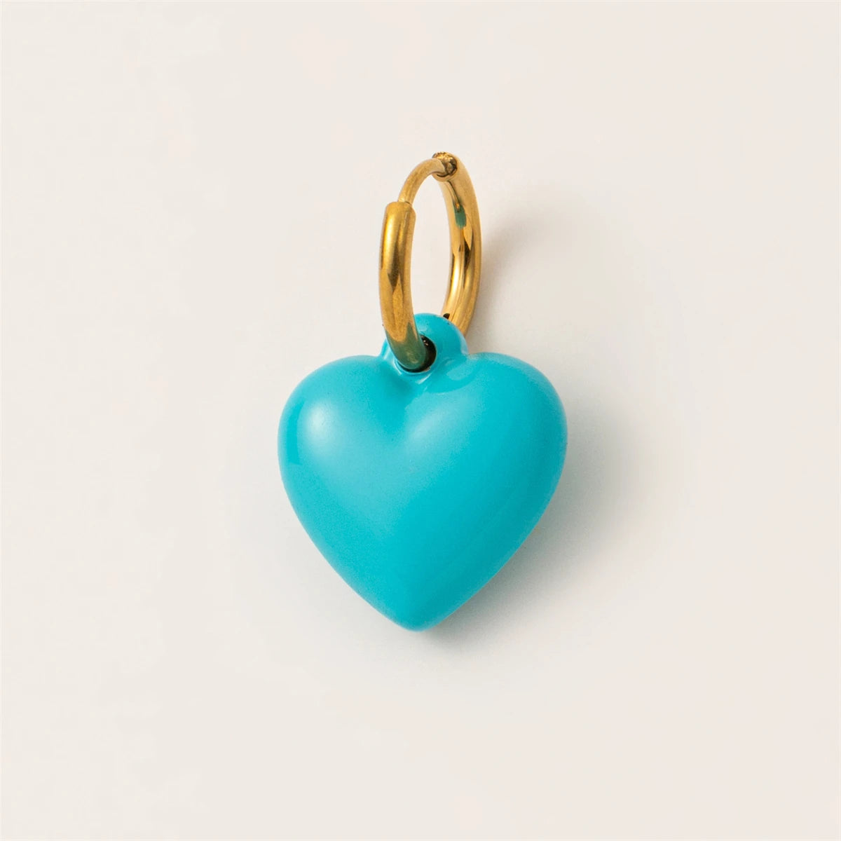 Drip oil red love necklace pendant, niche heart-shaped couple accessory DIY handmade pendant, gold-plated