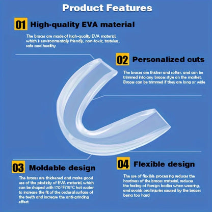 Silicone Mouth Guard Teeth Protector Night Guard Mouth Tray for Bruxism Grinding Non-snoring Teeth Whitening Protection