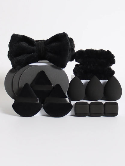 15Pcs Cosmetic Puff Makeup Sponge Blender Beauty Egg Foundation Sponges Puff Wash Face Headband Wristband Make up Accessories