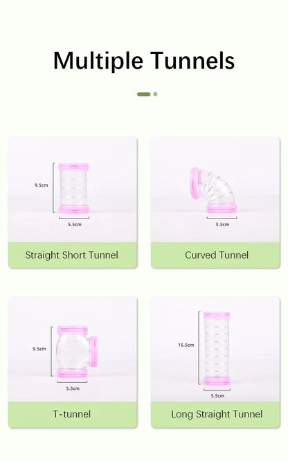 New Hamster Coop External Pipelines Can Be Randomly Spliced DIY Landscape Design Pipes Hamster Cage Modification Movement Tunnel