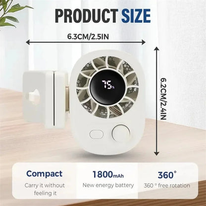 Car Clip On Fan, Outdoor Umbrella Fan & Waist Clip Fan, 360° Rotatable 100-Speed USB Rechargeable Desktop Cooling Fan