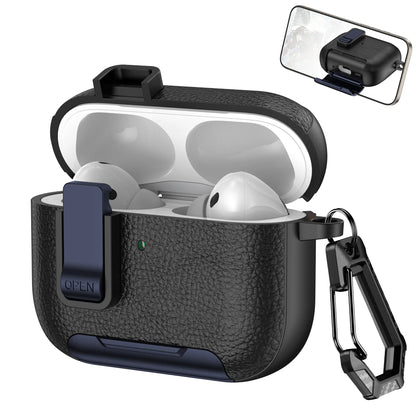New Earphone Cover For AirPods Pro 3 3rd Generation Protective Case With Secure Lock Invisible Phone Stand Leather Texture Cover