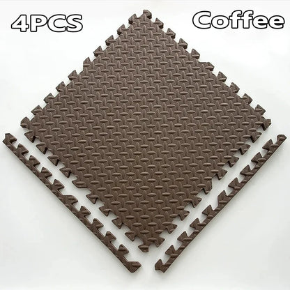 1-16PCS 30*30cm  Sports Gym Protection EVA Leaf Grain Floor Mats Yoga Fitness Non-Slip Splicing Rugs Thicken Shock Room Workout