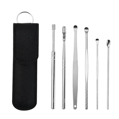 Effective 6Pcs Earwax Cleaning Tool with Spiral Earpick and Ear Curette, Ear Care Tool for Daily Use