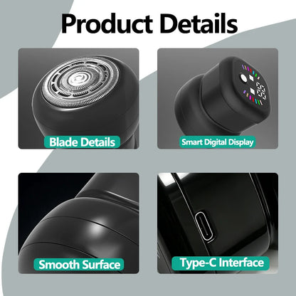 Multi-functional Electric Shaver with Automatic Haircutting, Shaving, Charging, Portability, and Push-Scissor Features