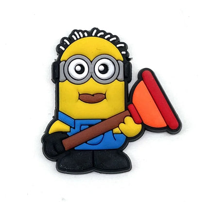 12-36Pcs Minion Cartoon Shoe Charms For Slides Sandals,PVC Shoe Decorations Accessories For Christmas Birthday Gift Party