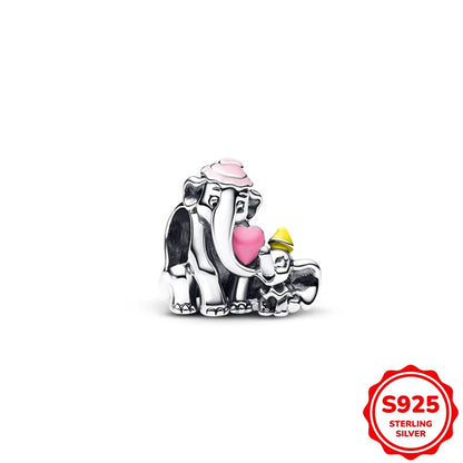 Charms plata de ley Disney Stitch Mickey and Minnie Pendant Beads Fits 3mm Bracelet Necklace For Women Luxury DIY Fine Jewelry