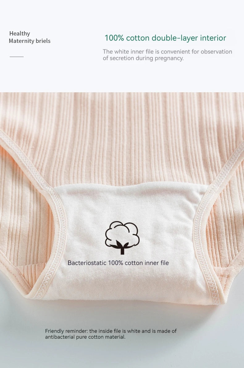 Pure Cotton Comfortable Traceless Underwear For Pregnant Women With High Waist and Adjustable Belly Support During Pregnancy