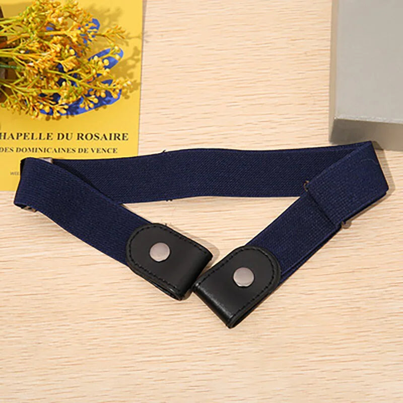 2024 Hot Men's and Women's Invisible Belt Without Buckle Seamless Lazy Belt Wild Elastic Elastic Jeans Belt Decoration Ins Wind