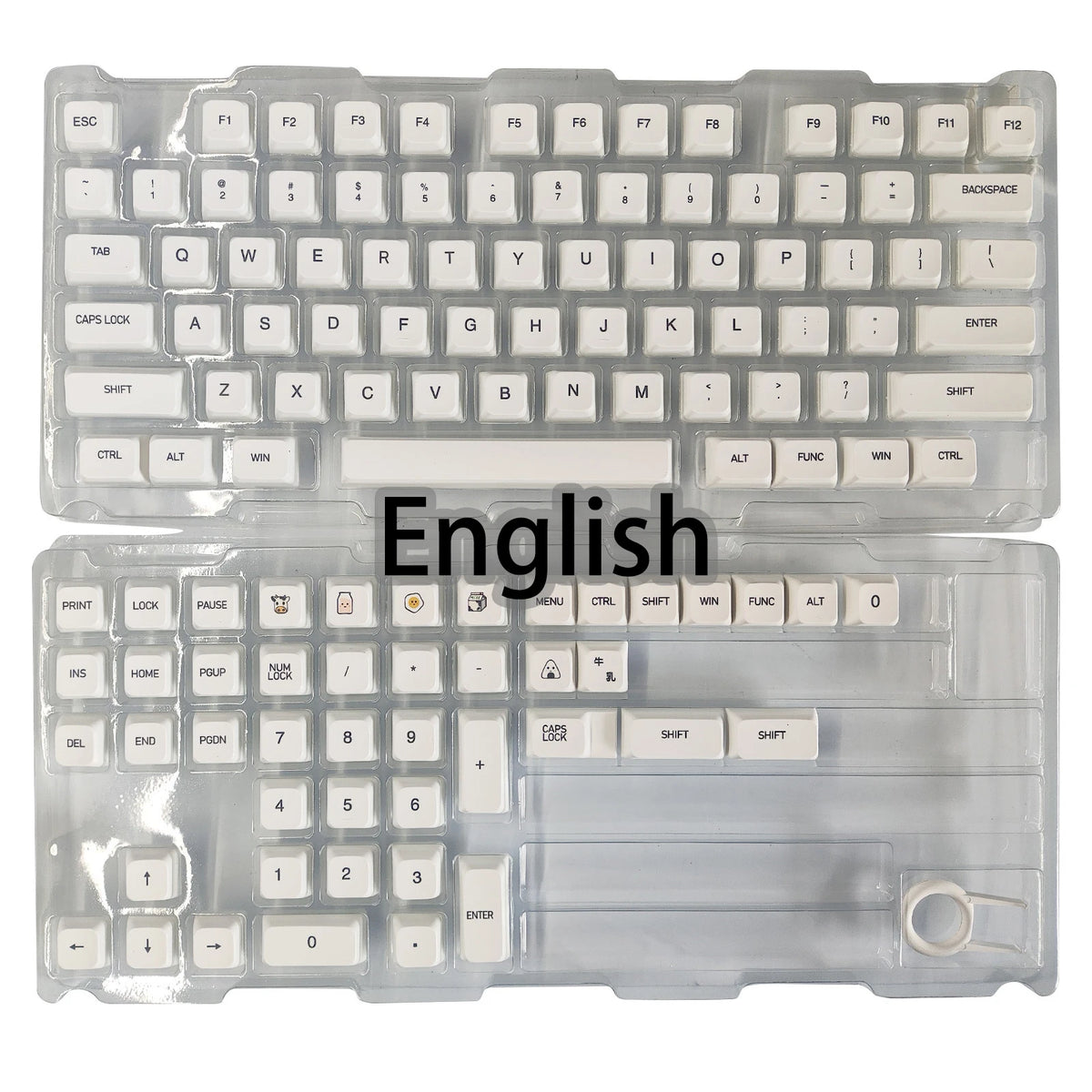 Minimalist White PBT Keycaps 120 Keys Korean Spanish English Multilingual XDA Profile for Mechanical Keyboard Magnetic Keyboard
