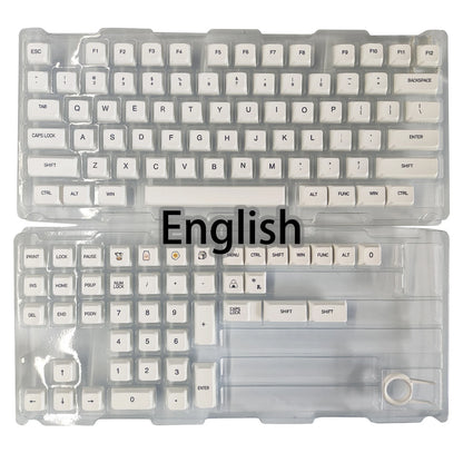 Minimalist White PBT Keycaps 120 Keys Korean Spanish English Multilingual XDA Profile for Mechanical Keyboard Magnetic Keyboard