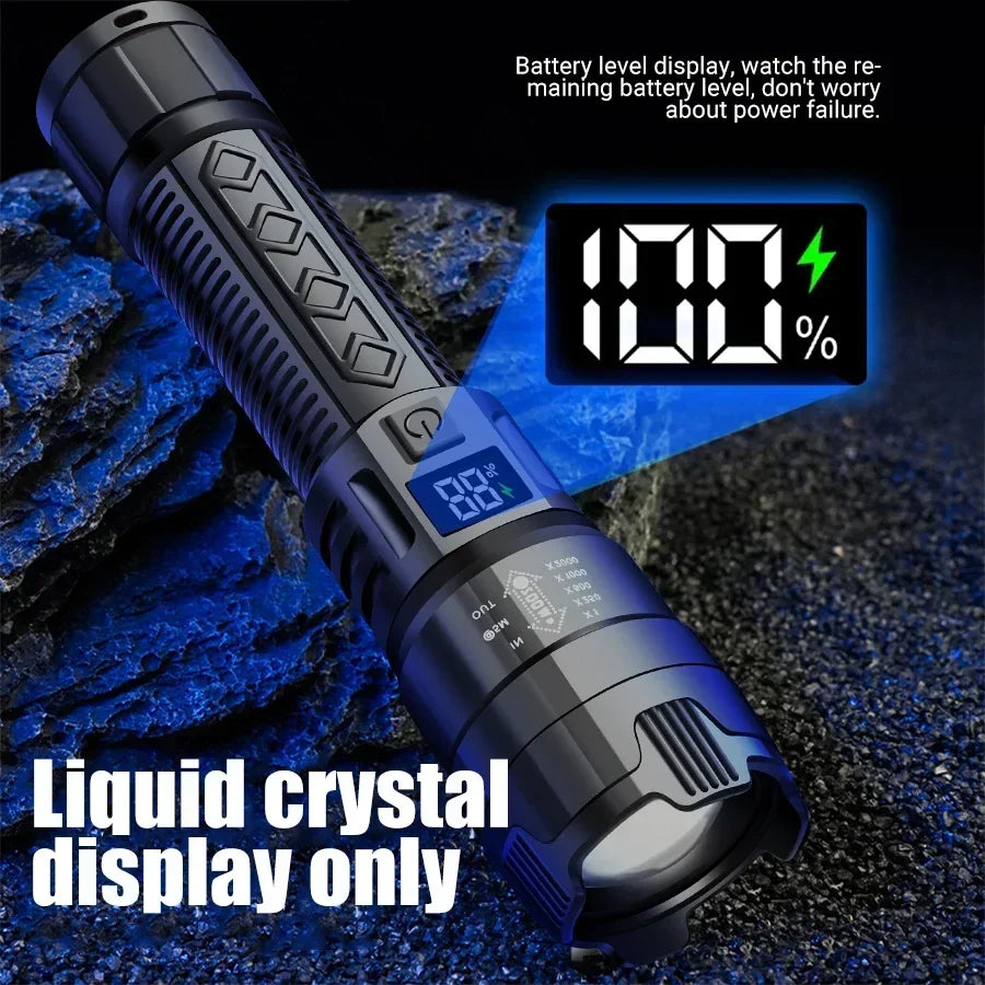 USB Rechargeable LED Flashlight Bright High Lumens,Zoomable Waterproof Torch,Portable Handheld Light for Outdoor Camping Hiking