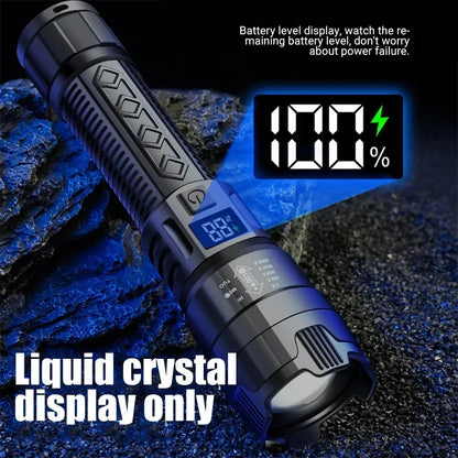 USB Rechargeable LED Flashlight Bright High Lumens,Zoomable Waterproof Torch,Portable Handheld Light for Outdoor Camping Hiking