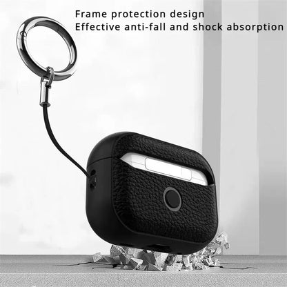 Luxury Leather Cover For AirPods 4 3 2 1 Business Earphones Cover For Apple AirPods Pro 1 2 Headset Shell With Hook Accessories