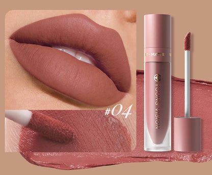 8 Color Nude Brown Matte Liquid Lipstick Velvet Sexy Dark Red Lip Glaze Non-stick Cup Not Easy To Fade Lip Gloss Lipstick Makeup