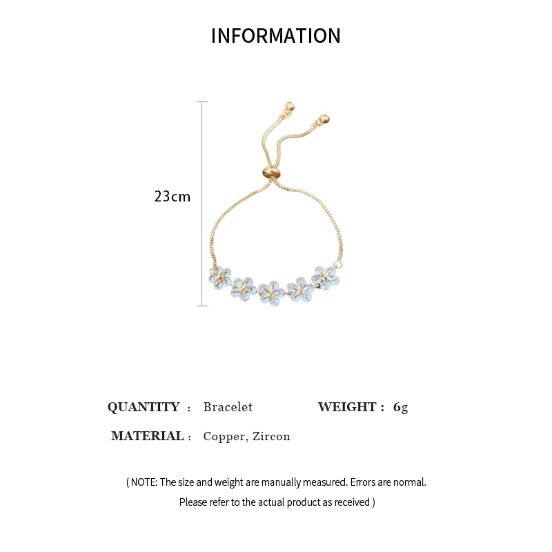 Exquisite Rhinestone Bracelet Ladies Fashion Stars Flower Charm Wristlet Bracelets Gold Color Adjustable  Wedding Jewelry  K-