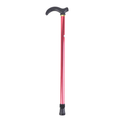 1PC 75-90cm Aluminum Alloy Adjustable Walking Stick 2 Section Stable Anti-Skid Crutch Old Man Hiking Cane Height