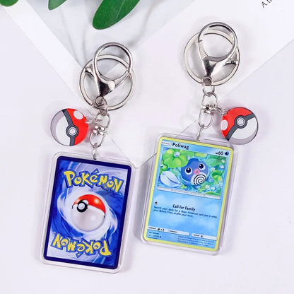 Pokémon Card Cute Acrylic Car Keychain Accessories Pikachu Charizard Gengar EeveeBag Charm Backpack Pendant Gifts For Friends