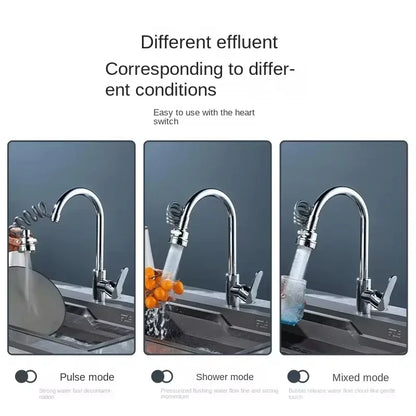 New 3 Modes Sink Faucet 360 Degree Rotation Filter Extension Tube Shower Water Saving Tap Universal Kitchen Gadgets Accessories