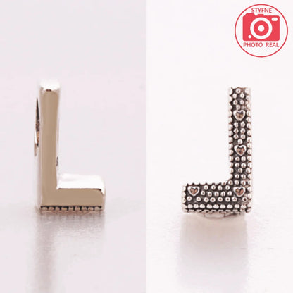 Silver 925 26 Letter A-Z Alphabet Charm Fine Beads Fit Original Charms Silver Bracelet DIY Fine Jewelry for Women Gifts Making