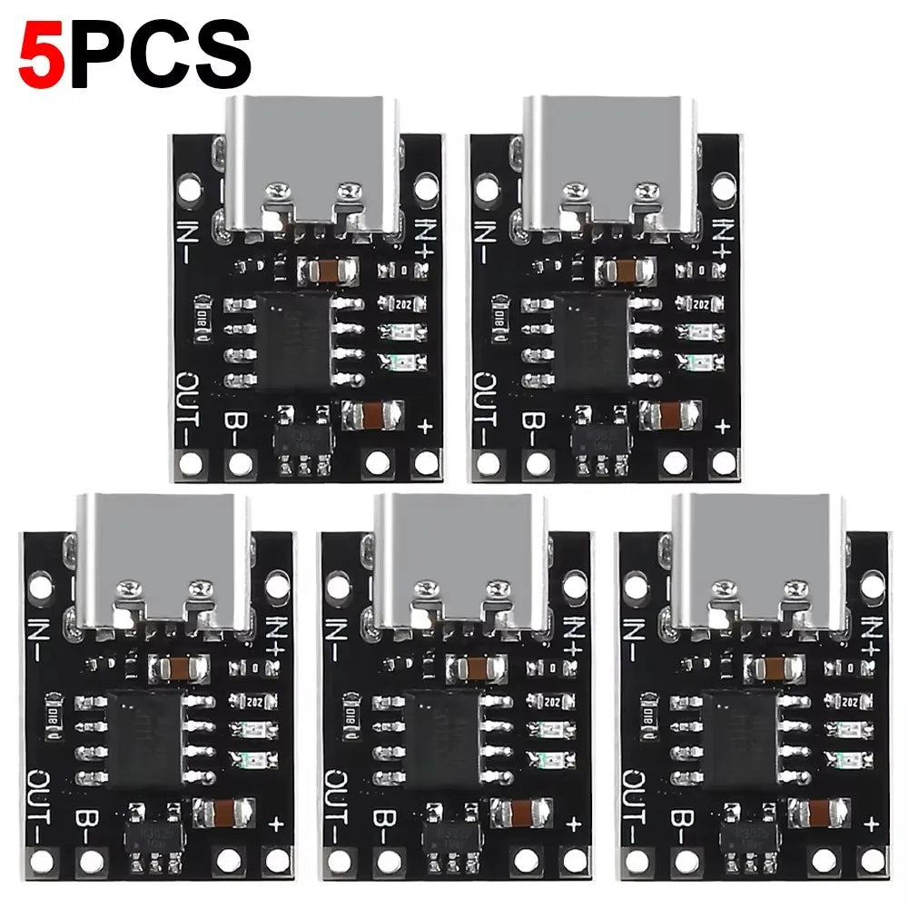 1-20PCS Universal USB Type C Charging Board 3.7V Lithium Battery Charger Board Over Module with Protection Circuit Connectors