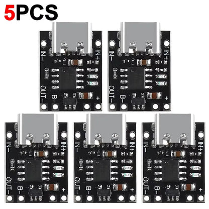 1-20PCS Universal USB Type C Charging Board 3.7V Lithium Battery Charger Board Over Module with Protection Circuit Connectors