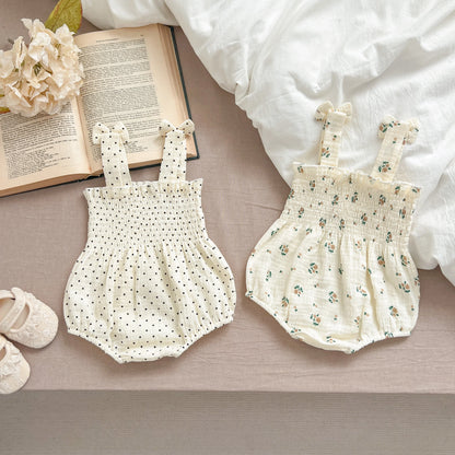 Summer Outfit Kids Baby Clothes Cotton Sleeveless Rompers Newborn Girls Clothes Toddlers Flower Bow Kids One-pieces Bodysuits