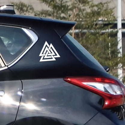 1PC Interlocking Triangle Vinyl Sticker - Black/Red/White Waterproof Self-Adhesive for Car, Laptop, Phone & DIY Decor