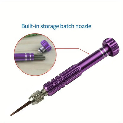 1pc 5-in-1 Multifunctional Small Screwdriver Kit Repair Tool for Eyeglass, Sunglasses, Electronics, Cellphone, Jewelry and More