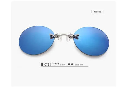  VIEWRING1-2PCS Clip On Nose Glasses Round Rimless Matrix Morpheus Sunglasses Mini Frameless Vintage Men Eyeglasses