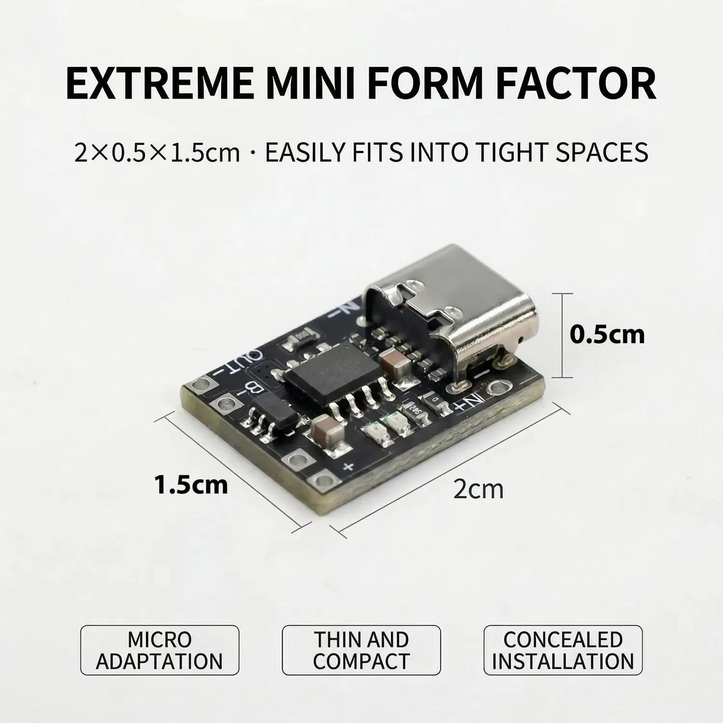1-20PCS Universal USB Type C Charging Board 3.7V Lithium Battery Charger Board Over Module with Protection Circuit Connectors