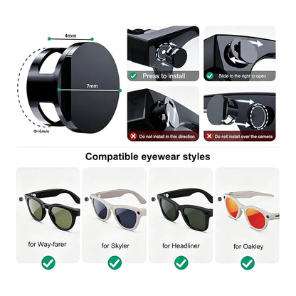 For Meta Smart Glasses Light Blockers, For Ray-Ban Meta Camera LED Cover,100% LED Light Blocking Efficiency, Privacy Accessories
