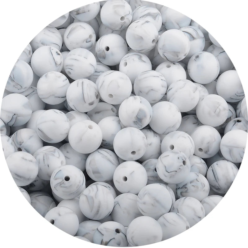 LOFCA 12mm 50pcs/lot Beads Food Grade Silicone Teether Round Beads Baby Chewable Teething Beads Silicone Teether For Diy