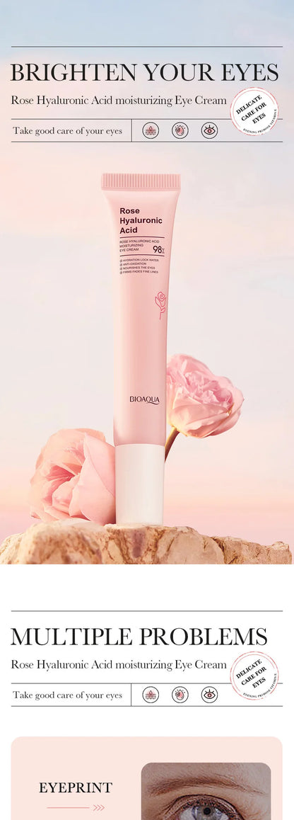 BIOAQUA Rose Hyaluronic Acid Travel Size Eye Mask Anti Wrinkle Dark Circles Eye Patches Moisturizing Firming Skin Care