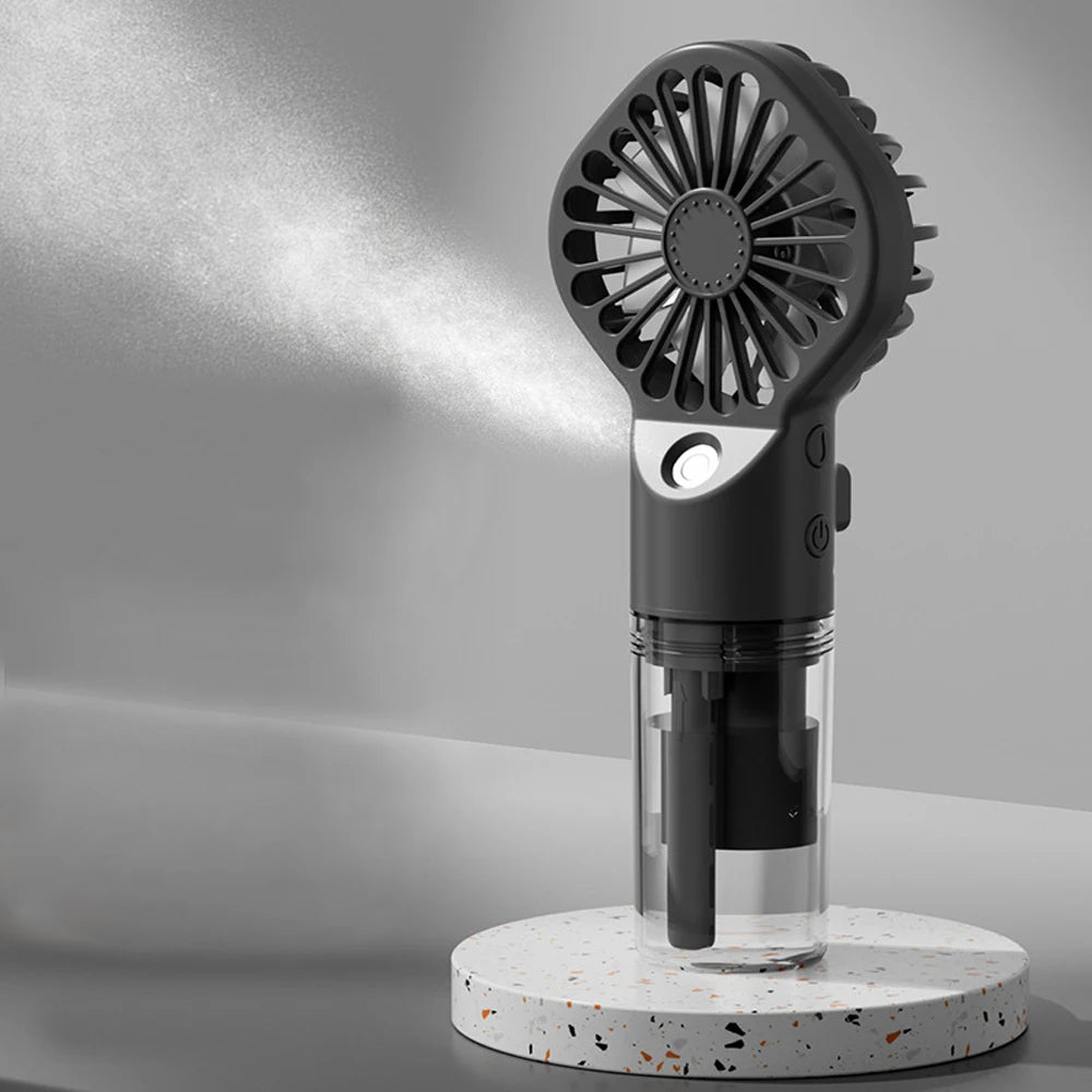 Portable Humidifier Fan Handheld Mist Fan Portable USB Mini Handheld Fan with Water Humidifier Rechargeable Mini USB Hand Fans
