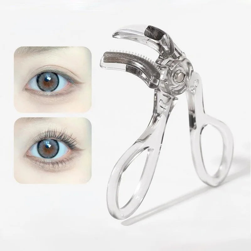 Portable Wide-Angle Eyelash Curler with Built-in Comb - for All Eye Shapes | Beginner-Friendly & Battery-Free (Travel Must-Have)