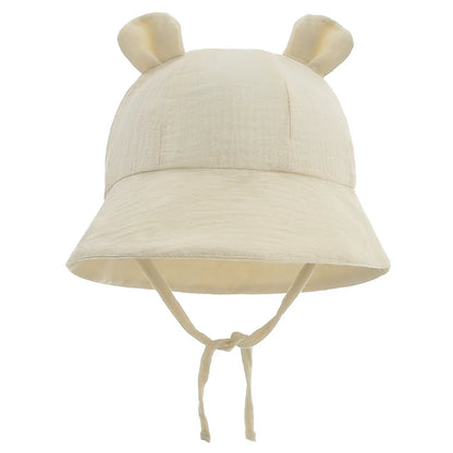 Muslin Baby Summer Hat Newborn Cap Cotton Baby Sun Hats for Girls Boys Infant Bucket Hat for Toddler Accessories 3-12M