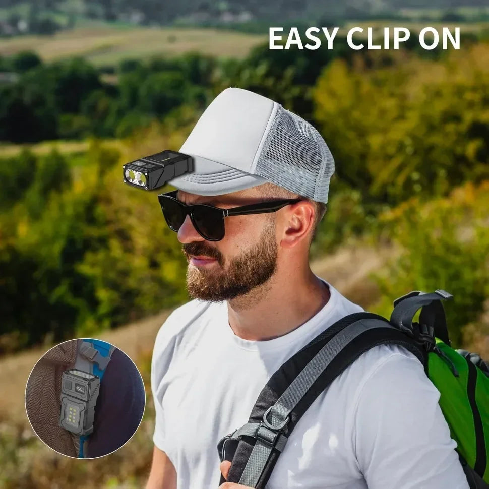Mini USB Rechargeable LED Flashlight - Portable Super Bright Torch with Tail Magnet, Side COB Emergency Light & Camping Lantern